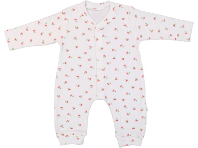 MİNİ KİRAZ BASKILI PENYE BEBE MANŞETLİ TULUM 100244