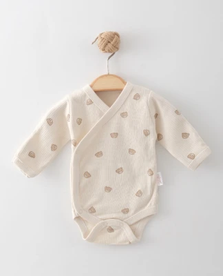 MİNİK AYICIK BASKILI ELDİVENLİ BEBE KUNDAK BADY 1326