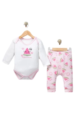 MİNİK KARPUZ BASKILI BADİLİ BEBE 2 Lİ TAKIM 60024