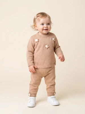 MOBİL ÇİÇEKLİ TRİKO BEBE TAKIM 6440