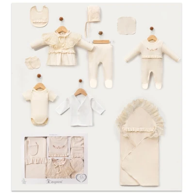 MOBİL YAKALI DANTEL KIZ BEBE 10 LU ZIBIN SET 3032