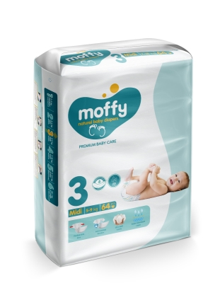 MOFFY BEBEK BEZİ JUMBO PKT 3 NO 5-9 KG 64 ADET