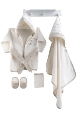 MY PRINCESS NAKIŞLI KIZ BEBE BORNOZ SET 8806