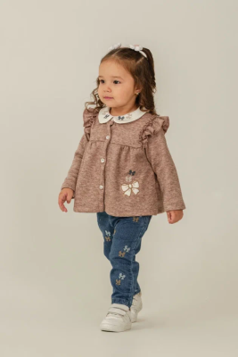 NAKIŞLI HIRKA KOT PANTOLONLU KIZ BEBE 3 LÜ TAKIM 6513
