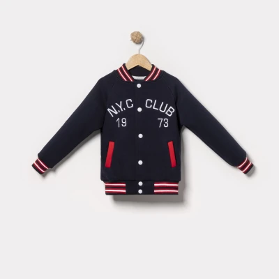 N.Y.C. CLUP NAKIŞLI UNISEX 3 İP KOLEJ CEKET 3025