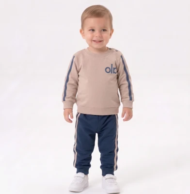 OLA BASKILI İKİ İP ERKEK BEBE TAKIM 27201