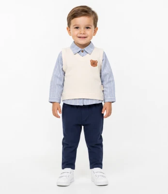 ÖN AYICIK NAKIŞLI 3 LÜ ERKEK BEBE TAKIM 3017