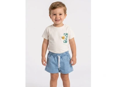  ÖN VE ARKA BASKILI KOT ŞORTLU ERKEK BEBE TAKIM 2061 