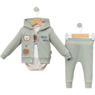 ONLY BEAR NAKIŞLI HIRKALI 3 LÜ BEBE TAKIM 127