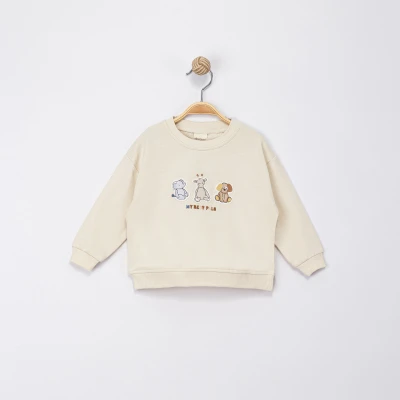 OYUNCAK APLİKELİ 2 İP ERKEK BEBE SWEAT  0365-1