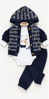 OYUNCU AYICIK PAMUKLU 3 LÜ ERKEK BEBE TAKIM 2365