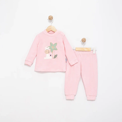 PALMİYE NAKIŞLI KADİFE BEBE TAKIM 1352
