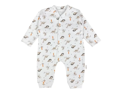 PALMİYELI DİNO BASKILI MANŞETLİ BEBE TULUM 100176
