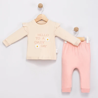 PAPATYALI PAMUKLU 2 Lİ KIZ BEBE TAKIM 2044