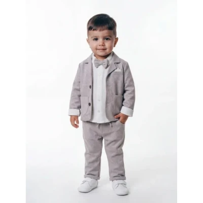 PAPYON DETAYLI CEKETLİ ERKEK ÇOCUK 3 LÜ TAKIM 7075