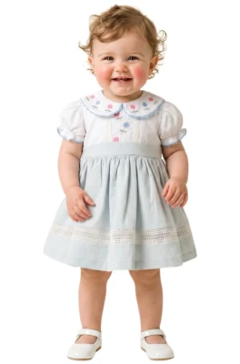 PARÇALI SU TAŞLI KIZ BEBE ELBİSE 13625