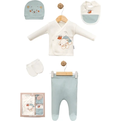 PATİKLİ MANDALLI AYI 5 Lİ BEBE ZIBIN SET 2091