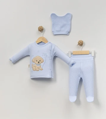 PELUŞ KÖPEKCİK NAKIŞLI 3 LÜ BEBE TAKIM 9440