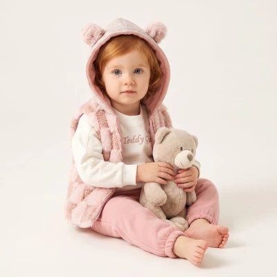 PELUŞ KULAKLI 3 İP KIZ BEBE TAKIM 2719