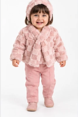 PELUŞ MONTLU 3 LÜ KIZ BEBE TAKIM  8477