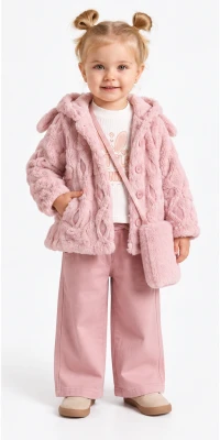 PELUŞ MONTLU 4 LÜ KIZ BEBE TAKIM 3967