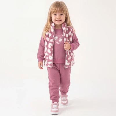 PELUŞ YELEKLİ 3 İP KIZ BEBE TAKIM 57491