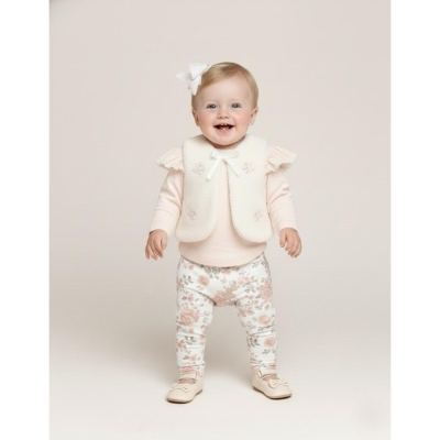 PELUŞ YELEKLİ KIZ BEBE 3 LÜ TAKIM 4060