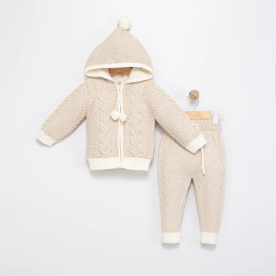 PONPON DETAYLI TRİKO HIRKA PANTALONLU TAKIM 4143
