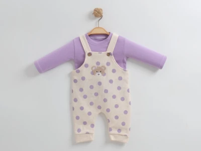 PUANLI AYICIK NAKIŞLI KIZ BEBE TULUM 1040