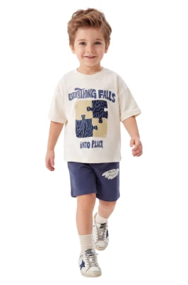 PUZZLE TEMALI ERKEK ÇOCUK OVERSİZE TAKIM 7022