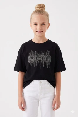 QUEEN DİKEY TAŞLI KIZ ÇOCUK OYSHO TİŞÖRT 3909