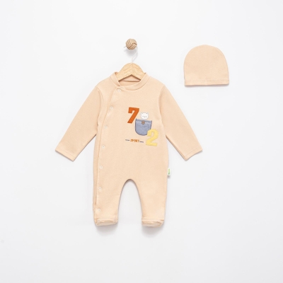 RAKAM NAKIŞLI CEP DETAYLI PENYE BEBE TULUM 1288
