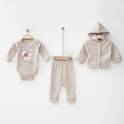 RAPOR ÇİÇEK BASKILI PENYE BEBE 3 LÜ TAKIM 1209