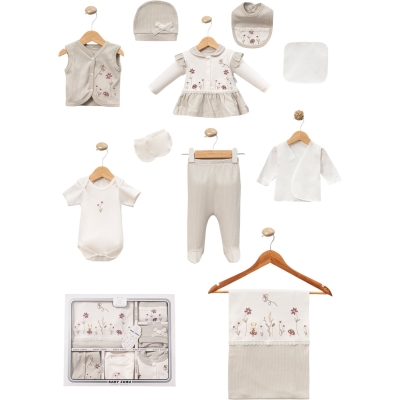 RAPORLU ARILI BEBE YAKALI 10 LU BEBE ZIBIN SET 135