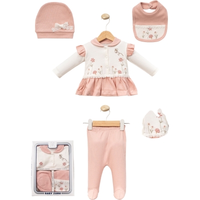 RAPORLU ARILI BEBE YAKALI 5 Lİ BEBE ZIBIN SET 135A