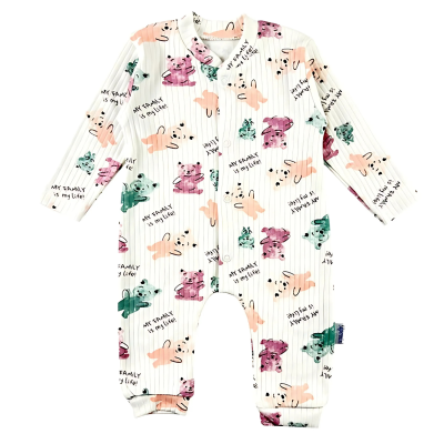 RAPORLU FAMILY BEAR MANŞETLİ BEBE TULUM 100098