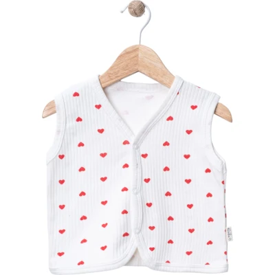 RAPORLU KALP DESEN BASKILI BEBE YELEK 6190