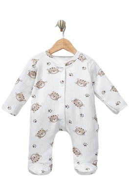 RAPORLU KAPLAN BASKILI PATİKLİ PENYE BEBE TULUM 100602