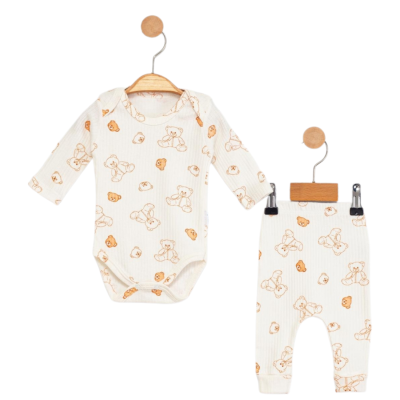 RAPORLU TEDDY BEAR BADİLİ 2 Lİ BEBE TAKIM 50022