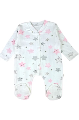 RAPORLU YILDIZLAR BASKILI PENYE BEBE PATİKLİ TULUM 100524