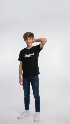 REVOLUTİON İPLİK NAKIŞLI ERKEK ÇOCUK TİŞÖRT 4164