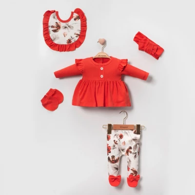 ROSE PAMUKLU 5Lİ BEBE ZIBIN SET 2056