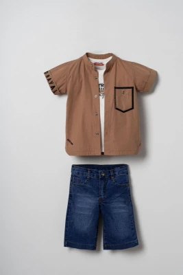 RUN FASTER BASKILI GÖMLEKLİ 3 LÜ TAKIM 5870