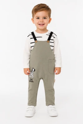 SAFARI PRINTED 2-Piece BABY BOY SALOPET 3215