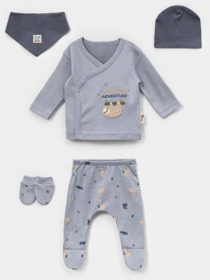 SAFARİ NAKIŞLI ERKEK BEBE BEŞLİ ZIBIN SET 53040