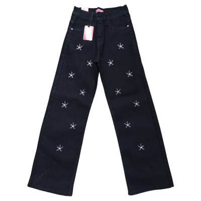 SALAŞ KESİM NAKIŞLI KIZ ÇOCUK PANTALON 4306