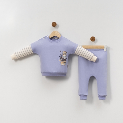 SEVİMLİ KEDİLER BASKILI KIZ BEBE TAKIM 3066