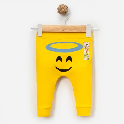 SEVİMLİ SURAT EMOJİ BASKILI MANŞETLİ BEBE TEK ALT 734708
