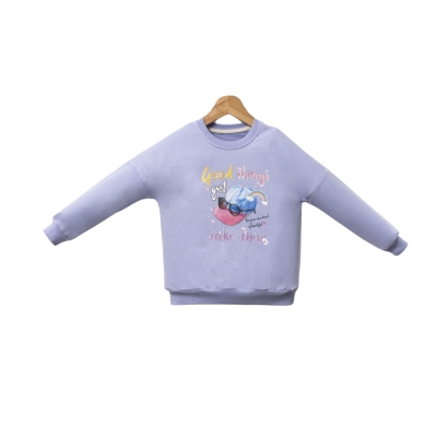SIFIR YAKA ŞAPKA BASKILI SWEAT
