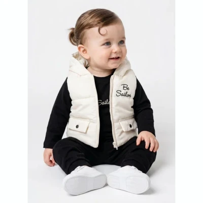 ŞİŞME YELEKLİ SAILOR NAKIŞLI ERKEK BEBE 3 LÜ TAKIM 5270